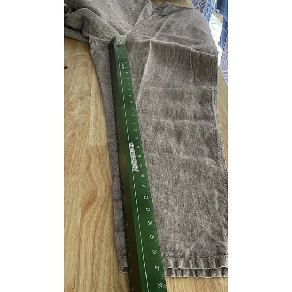 J Jill Love Linen Pants Wide Leg Ankle Crop Lagenlook Boho Minimalist Womens L - Picture 7 of 8